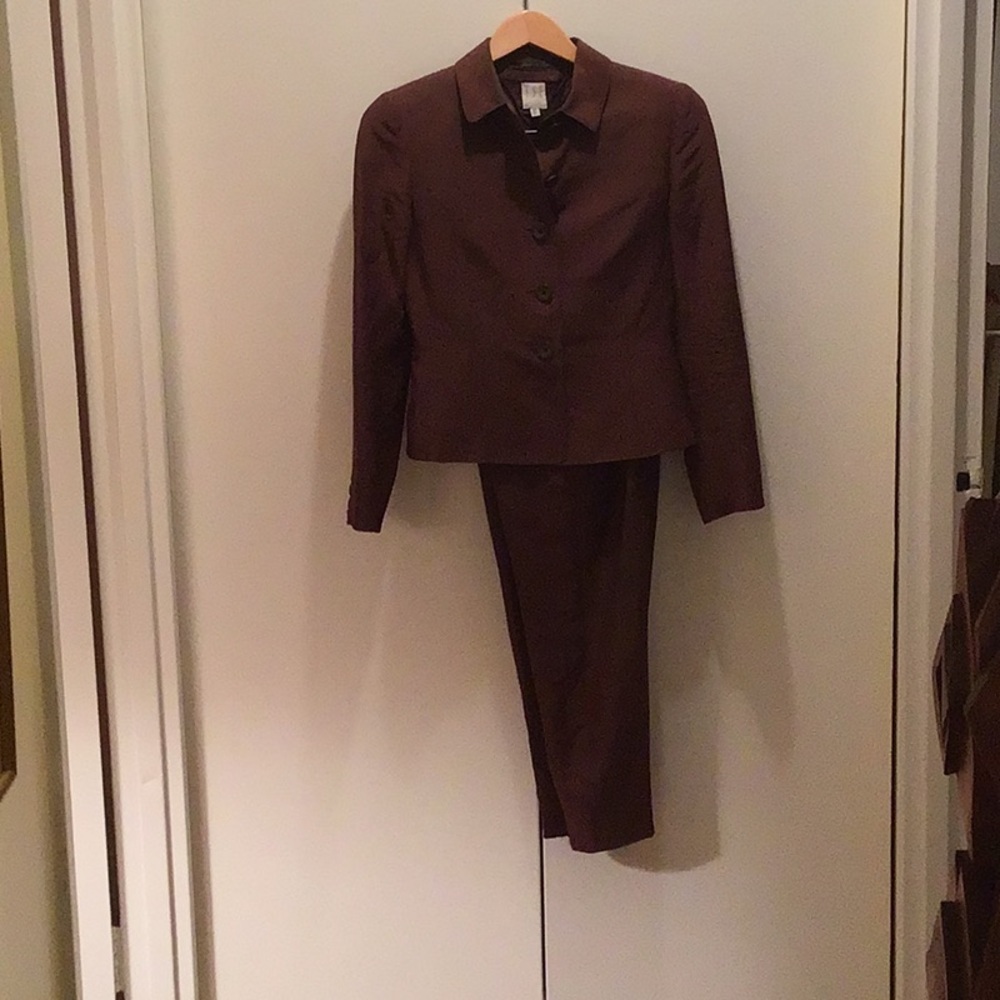 TSE BROWN SILK PANTSUIT